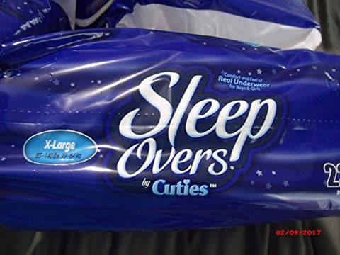 Cuties - Protetor de Incontinência SleepOvers X-Large 22 Unissex, Macio, Laterais Suaves, Dupla Barreira nas Pernas, Proteção contra Vazamentos