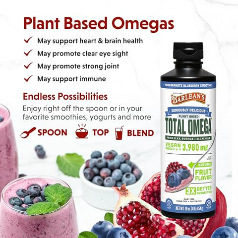 Barlean's - Barlean’s Flaxseed and Borage Liquid – Ômega 3, 6 e 9 – 473ml