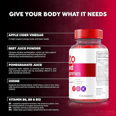 rize labs - (3 Pacotes) Gomas Keto Ripped ACV, Oficial Keto ACV Gummies Suporte Avançado para Perda de Peso, Keto Ripped 5000mg, Vinagre de Maçã Natural com Minerais, Keto Rip Keto ACV