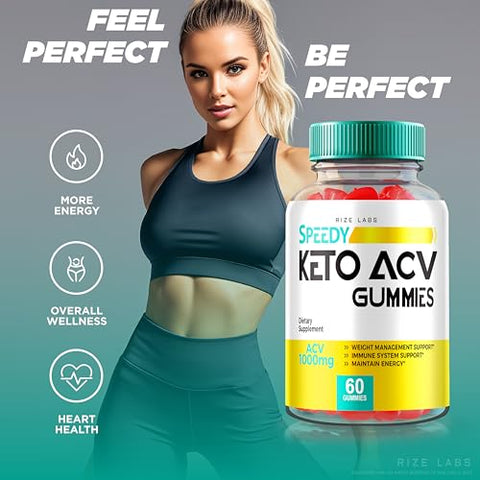rize labs - Speedy Keto ACV Gummies – Gummy Avançado para Perda de Peso, Premium Keto Vinagre de Maçã 2000mg, Avaliações Oficiais de Saúde ACV (60 Gummies)