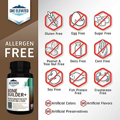 One Elevated - Comprehensive Bone Builder – Suplemento de Cálcio de Alta Qualidade com Carbonato/Hidroxiapatita/Citrato, Magnésio, Zinco, D3. Ação Sinérgica para Otimizar a Saúde Óssea