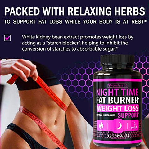 NuttraFaza INC - Pílulas Noturnas para Perda de Peso (2 Unidades) para Mulheres – Queimador de Gordura Abdominal para Mulheres – Pílulas de Dieta que Funcionam Rápido para Mulheres – Fabricado nos EUA