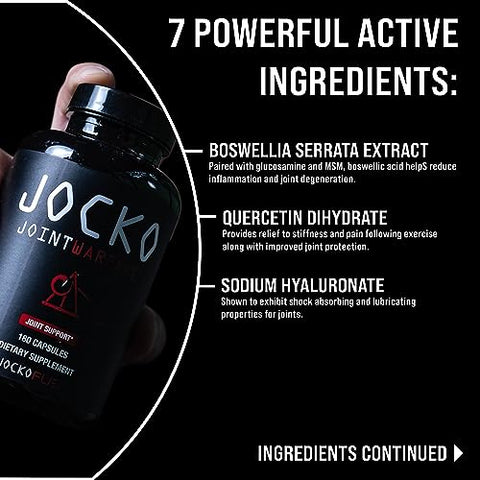 Suplemento para Suporte Articular com Glucosamina MSM para Dor e Mobilidade – 60 cápsulas - Jocko Fuel