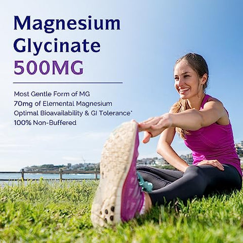 Magnesium Glycinate 500mg – Suplemento de Magnésio de Alta Absorção, Não-OGM - Innate Vitality