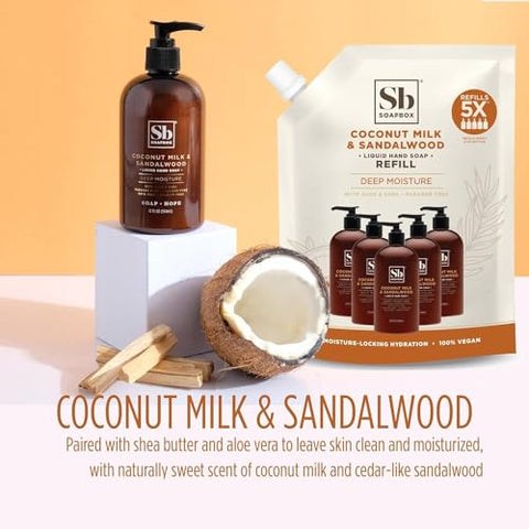 Sabonete Líquido para as Mãos Soapbox, Leite de Coco