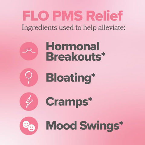 O Positiv - Positiv FLO Gomas PMS para Mulheres – Alívio Proativo do TPM – Combate Espinhas Hormonais, Inchaço e Cólicas