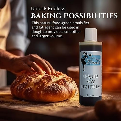 Fast Easy Bread - Lecitina de Soja Líquida (240 ml) | Fácil e Rápido | Frasco Prático sem Bagunça | Emulsificante Natural para Alimentos | Melhora a Textura da Massa e Ingredientes