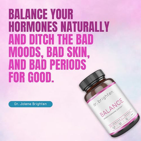 Balance – Equilíbrio Hormonal para Mulheres com Vitex e DIM – Combate Acne e Problemas Menstruais | 60 cápsulas | 100% Natural - Dr. Brighten