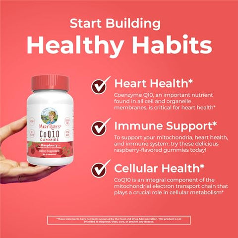 CoQ10 Gummies | Suprimento de 1 Mês | Suplemento CoQ10 para Adultos | Orgânicos MaryRuth - MaryRuth Organics