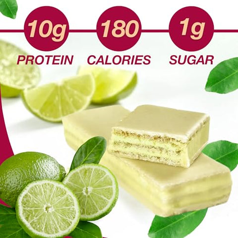 ProtiDIET - ProtiDiet – Barras de Wafer de Proteína, 10g de Proteína, 180 Calorias, Baixo Açúcar, 7 Porções por Caixa (Torta de Limão)