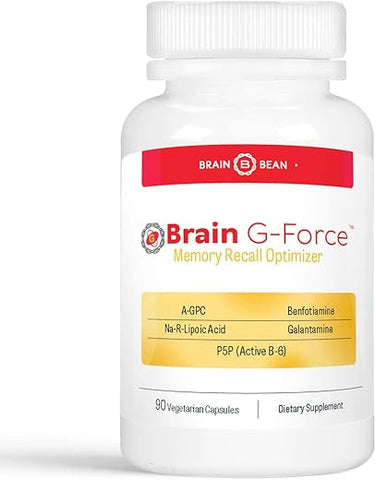 Brain Bean - Brain G-Force | Potencialize a Função Cerebral | com Galantamina, Ácido R-Lipoico, A-GPC e Benfotiamina | 45 Porções