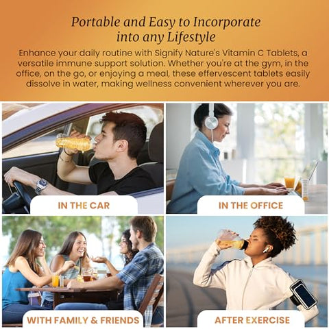 Vitamina C 1000mg Efervescente – Suporte Imunológico Potente com Zinco – Sem Açúcar - SIGNIFY NATURE