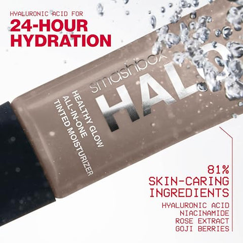 Halo Healthy Glow – Hidratante Tonalizante SPF 25 com Ácido Hialurônico, Cobertura Leve a Média, Acabamento Luminoso, Livre de Óleo, Resistente ao Suor e à Umidade