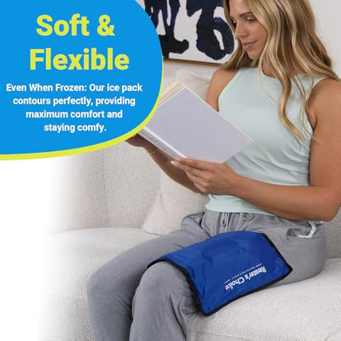 rester's choice - Gel Soft Flexível Reutilizável para Lesões – Grande (28cm x 37cm) para Quadril, Ombro, Joelho, Costas – Compressa Fria Confortável para Inchaço, Hematomas, Cirurgia