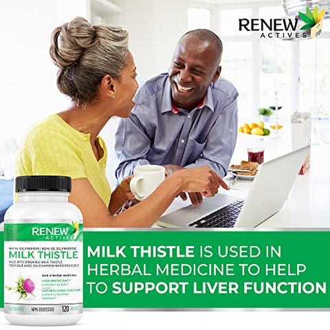 Suplemento de Cardo Mariano Orgânico em Cápsulas Vegetais 120 Unidades - Renew Actives