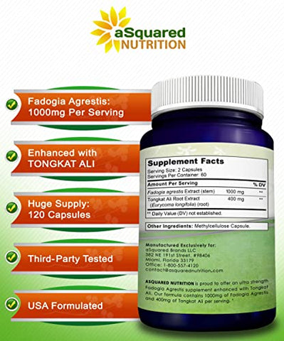 Fadogia Agrestis 1000mg – Potente Suplemento Natural para Aumentar a Performance Masculina - aSquared Nutrition