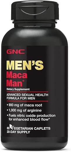 Maca Man – Cápsulas Vegetarianas de Maca e Arginina para Melhorar o Fluxo Sanguíneo – 60 Unidades - GNC