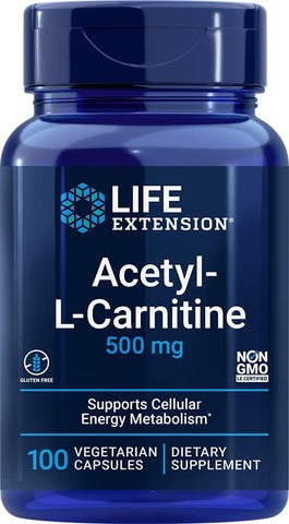 Acetyl L Carnitine 500mg Life Extension – 100 VCaps | Potencialize sua saúde com o poderoso Acetyl L Carnitine | Compre agora!