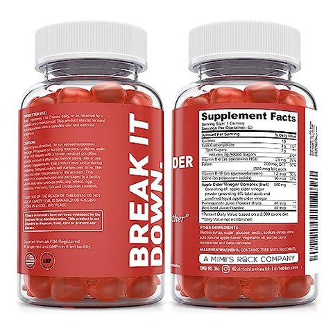Gomas de Vinagre de Maçã, 500 mg de Vinagre de Maçã com Mãe, Folate, B12 – Benefícios para a Saúde - Dr. Tobias