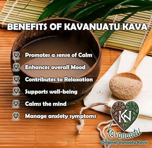 Kavanuatu - Vanuatu Kava em Pó Raiz de Kava Suplemento Herbal para Calma – 100g