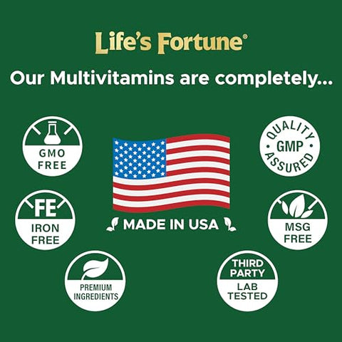 Life's Fortune - Life’s Fortune Multivitamina – Fórmula Completa para uma Vida Saudável – 60 Cápsulas