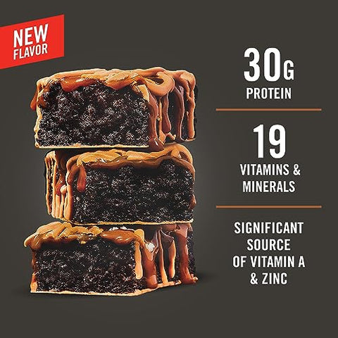 Big 100 Barra de Proteína, Substituto de Refeição, 30g Proteína, Sabor Brownie de Caramelo Salgado Crocante, 9 Unidades, 100g cada - MET-Rx
