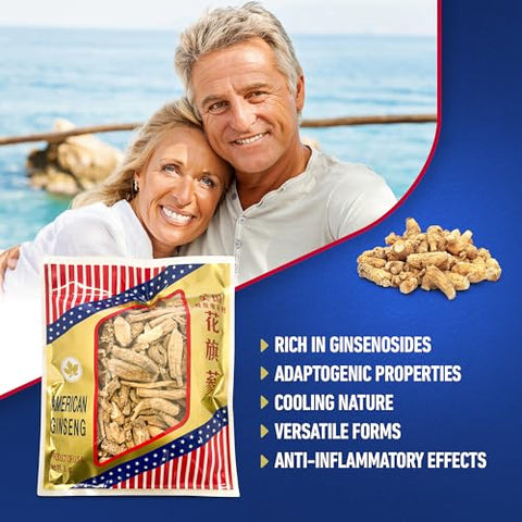 NATURAURA - Raízes de Ginseng Americano Premium – Energia Natural | Marca: Premium American Ginseng Roots