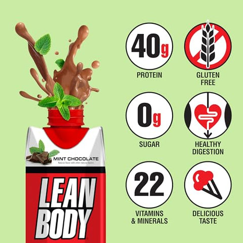 Labrada - LEAN BODY MNT CHC 500ml 12/pack – Bebida Pronta para Consumo com Proteínas e Baixo Teor de Gordura