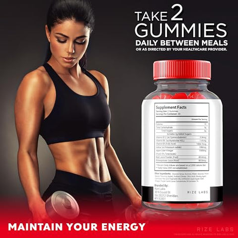 rize labs - Vista Keto ACV Gummies 1000mg – Perda de Peso Avançada com Vinagre de Maçã e Vitaminas – 60 Gummies