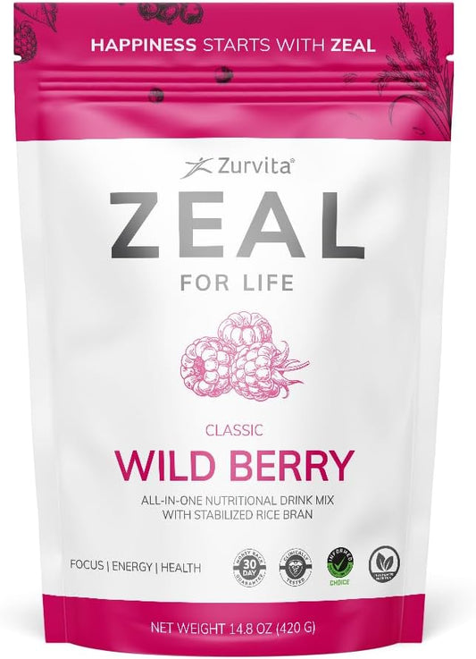 Zeal for Life- Kit Bem-Estar 30 Dias- Wild Berry (Clássico)- 420g - Zurvita