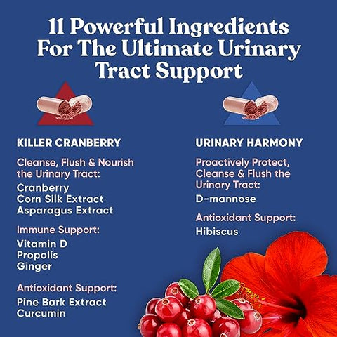Eu Natural - Suplemento Urinário Duo, Cranberry Harmony Killer, Blends UT Defense, D-manose – Marca Urinary Tract