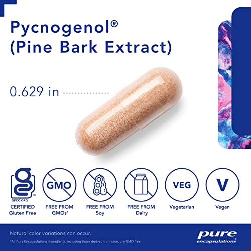 Pure Encapsulations - Pycnogenol 50 mg | Extrato de Casca de Pinheiro | Suporte à Função Cognitiva e Saúde Cardiovascular | 60 Cápsulas |