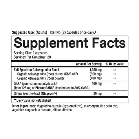 Ashwagandha GABA – 1.000 mg | Potencialize sua saúde com Ashwagandha | Marca Youtheory - Youtheory