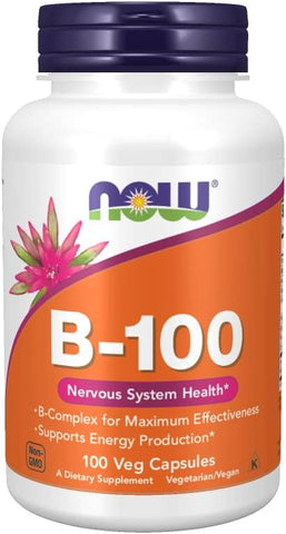 NOW Foods - Now Foods B-100 – 100 Cápsulas (Pacote com 2) – Energia e Saúde