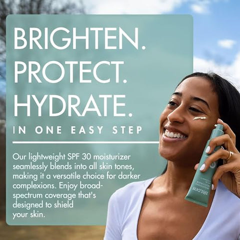 BOLDEN - Bolden Hidratante Facial Clareador SPF 30 com Vitamina C | Protetor Solar de Amplo Espectro UVA/UVB | Aplicação Transparente sem Resíduos Esbranquiçados | Ideal para Pele Rica em Melanina | 60 ml | Bolden