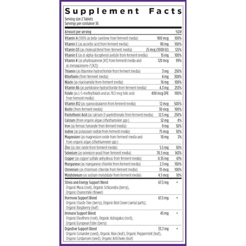 Fórmula Avançada de Multivitamínico para Mulheres: Estresse, Ossos, Imunidade, Beleza - New Chapter