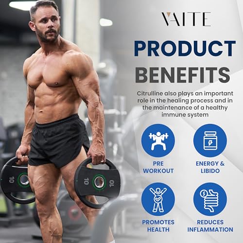 VAITE - L Citrulline Gummies para Homens – Poderoso Vasodilatador com Cálcio, 1600mg por Porção, Força Extra, Aumenta a Produção de Nitroxil e Óxido Nítrico, Suporta Energia e Resistência