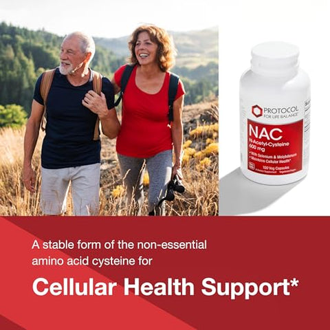 PROTOCOL FOR LIFE BALANCE - Protocolo NAC com Selênio e Molibdênio – Glutationa, Cérebro e Pulmão – 100 Cápsulas Vegetais