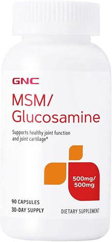 MSM/Glucosamina 500mg/500mg, 90 Cápsulas, Suporte para Função Articular e Cartilagem Articular - GNC