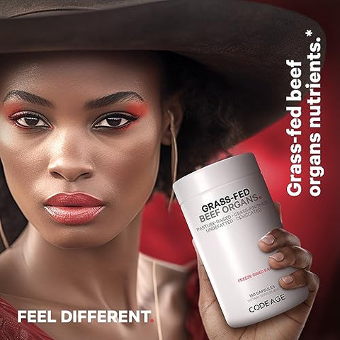 Suplemento de Órgãos de Gado Alimentado com Capim – Suplementos Glandulares – Fígado, Coração, Rim, Pâncreas Desidratados, Não Desengordurados - Codeage