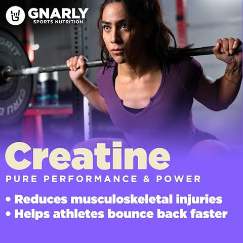 Creatine Powder – Creapure, Suplemento Vegano de Creatina, Certificado NSF Sport, Recuperação Otimizada, Nutrição Esportiva, 5g Monohidrato de Creatina, Sem Sabor (450g) - Gnarly Nutrition