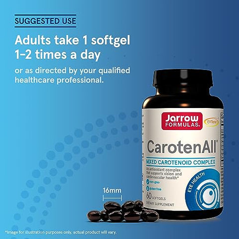 CarotenAll – Suporte Antioxidante para Visão e Saúde Cardiovascular – 60 Softgels (Até 60 Dias de Fornecimento) - Jarrow Formulas