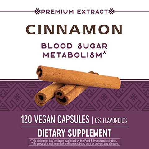 Nature's Way - Nature’s Way Canela – Suporta o Metabolismo de Carboidratos* – Verificado pelo Projeto Não-OGM – Extrato de Canela – Padronizado para 8% de Flavonoides – 120 Cápsulas Veganas (Pacote com 2)