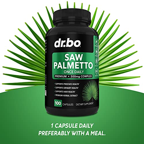 DR. BO - Saw Palmetto para Saúde da Próstata Masculina – Crescimento Capilar e Controle da Bexiga – Complexo de Suplementos