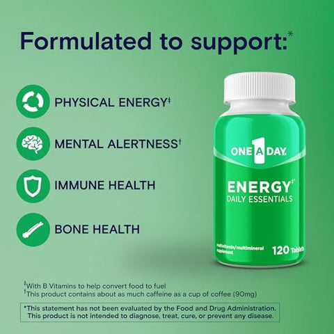 ONE A DAY - Multivitamínico One A Day Energy – Suporte Energético Diário para Energia Física – 60 comprimidos