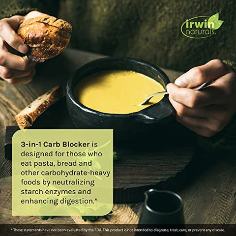 Maximum Strength 3-em-1 Bloqueador de Carboidratos – Neutralize Carboidratos e Apoie o Metabolismo – 150 Cápsulas Líquidas - Irwin Naturals