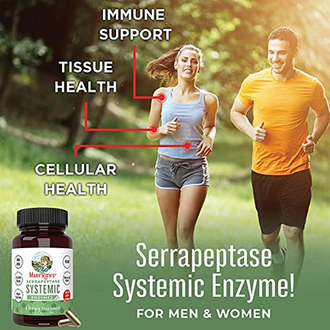 MaryRuth Organics - Cápsulas de Enzimas Serrapeptase | Suprimento de até 2 Meses | Suplemento Enzimático para Alívio Potente de Sinusite e Alergias | Saúde Tecidual e Celular | Vegano |