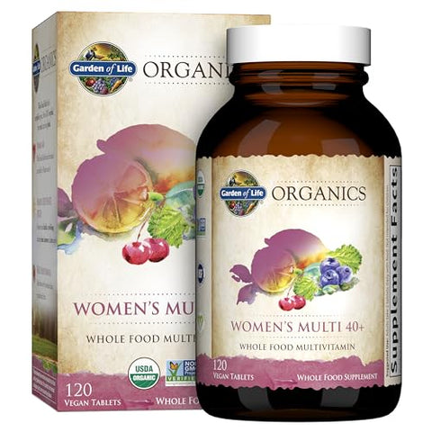 Organics Vitaminas para Mulheres 40 Plus 120 Comprimidos – Marca Garden of Life - Garden of Life