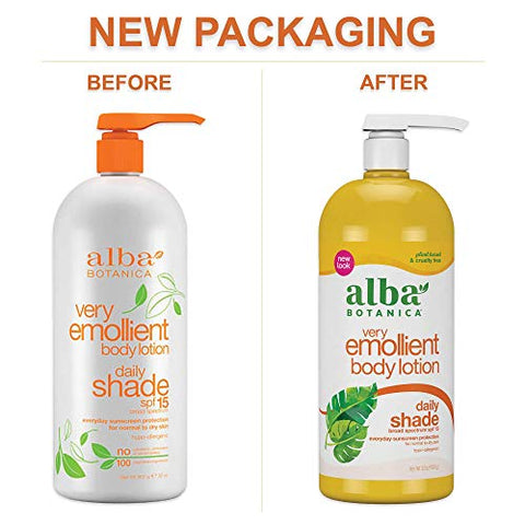 Loção Corporal Muito Emoliente, Proteção Diária FPS 15, 946 ml - Alba Botanica