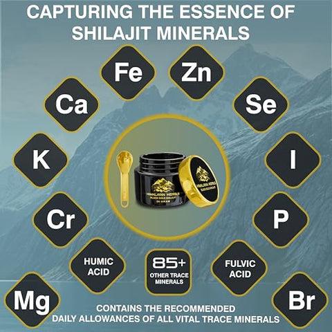 Himalayan Herbs - Shilajit Puro Himalaia Orgânico I 100% Resina de Shilajit Grau Ouro Secada ao Sol para Homens